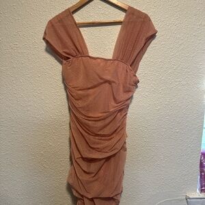 Pink bodycon slit dress Size L